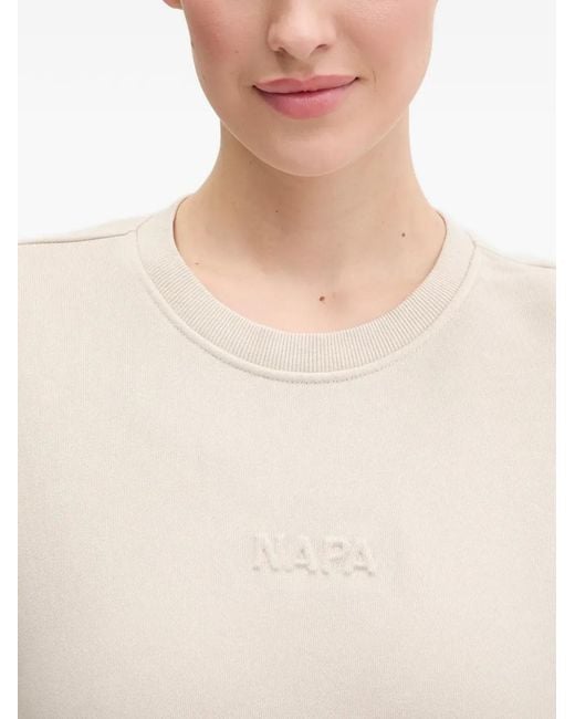 Napapijri White B-Azure Logo Crew-Neck Sweatshirt