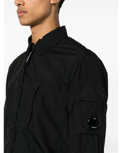 C P Company Black Lens-detailed Shell Jacket for men