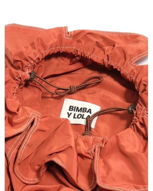 Bimba Y Lola Red Floral Drawstring Mini Bag
