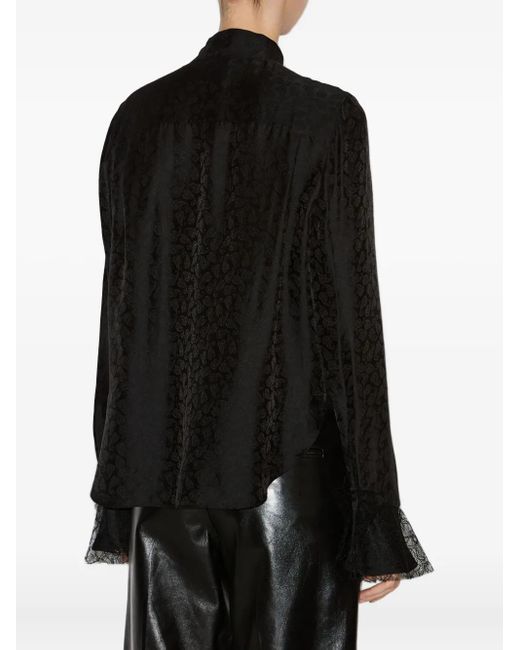 Isabel Marant Black Raphaella Ruffled-Cuff Blouse