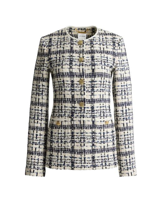 St. John Natural Tweed Button Jacket