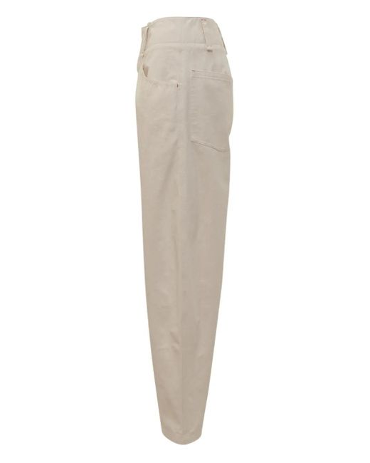 Isabel Marant White Oumaya High-Waisted Pocket Trousers