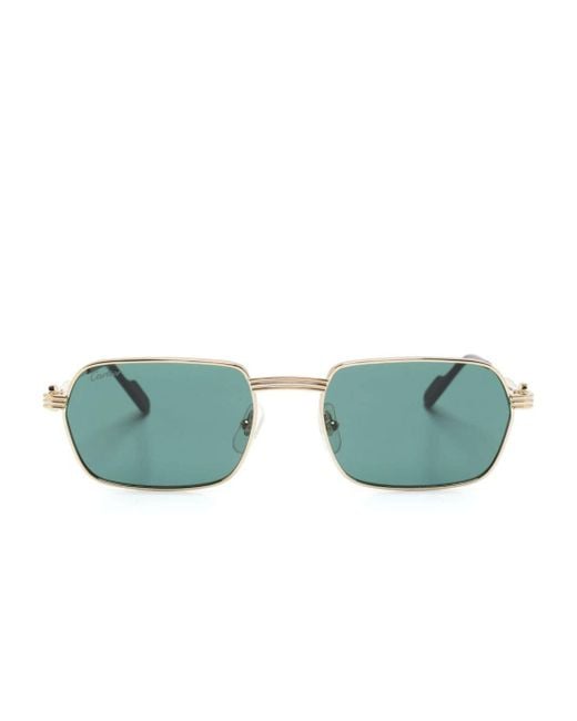 Cartier Green Rectangle-frame Sunglasses