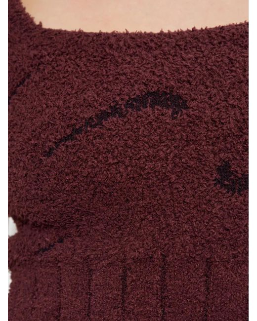 Nike Red Phoenix Bouclé Square-Neck Top