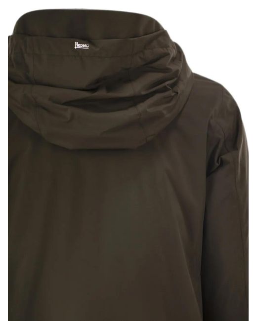 Herno Brown A-Shape 2Layers Hooded Jacket
