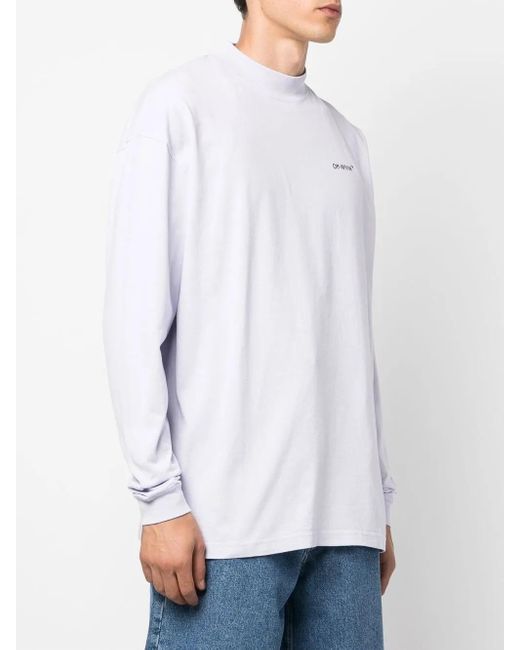 Off-White c/o Virgil Abloh White Arrows Mock-Neck Cotton T-Shirt for men