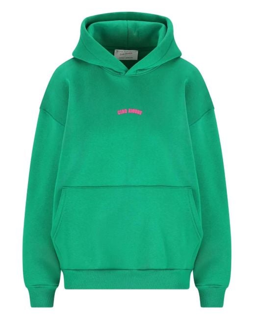 Giada Benincasa Green Logo-Print Hoodie