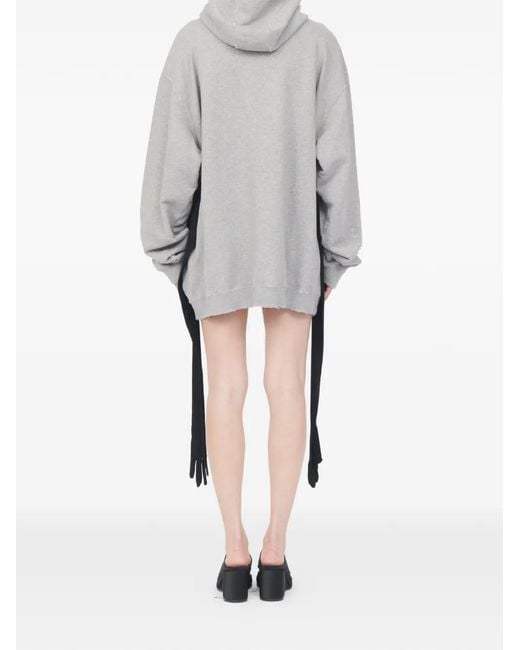 Vestido corto con capucha MM6 by Maison Margiela de color Gray