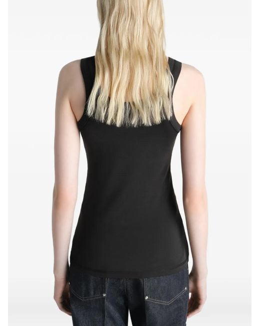Lemaire Geribbelde Tanktop Van Jersey in het Black