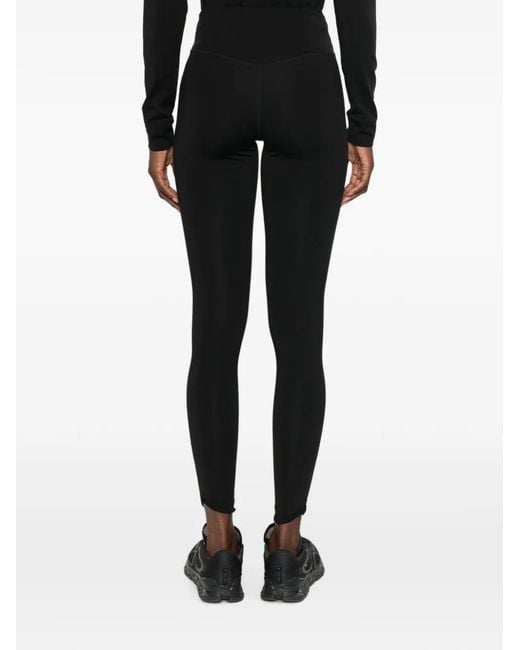 MACRON Black Logo-Patch Performance Leggings