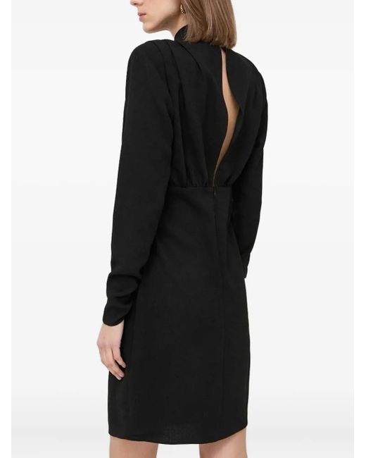 Notes Du Nord Black High-Neck Pleated Mini Dress