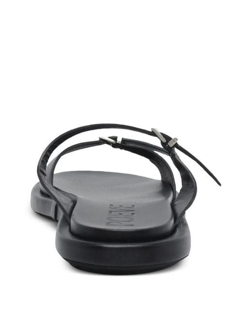 Poeve Black Laila Buckle-Detail Sandals
