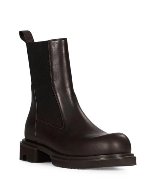 Rick Owens Black Elasticated-Side Panel Boots for men