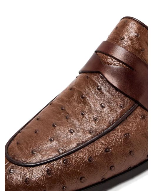 Magnanni Shoes Brown Leather Penny Loafers for men
