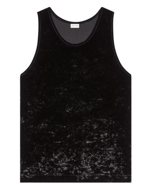 メンズ Dries Van Noten ベルベット タンクトップ Black
