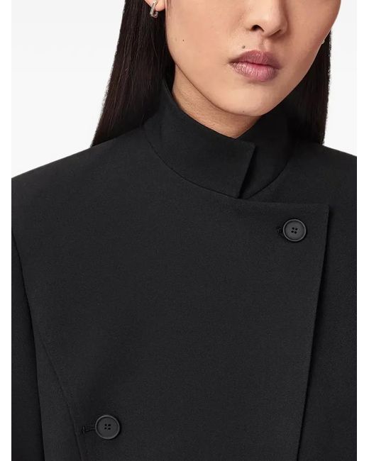 AllSaints Black Raina Cropped Double-Breasted Jacket