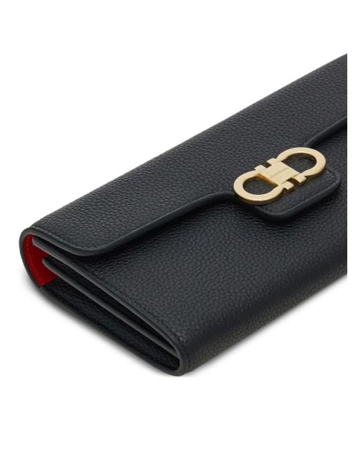 Ferragamo Black Gancini Chain Wallet