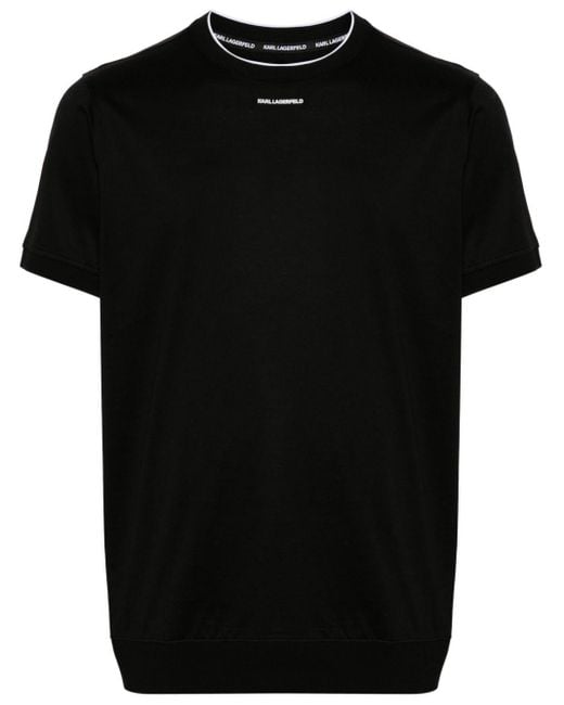 Camiseta con logo Karl Lagerfeld de hombre de color Black