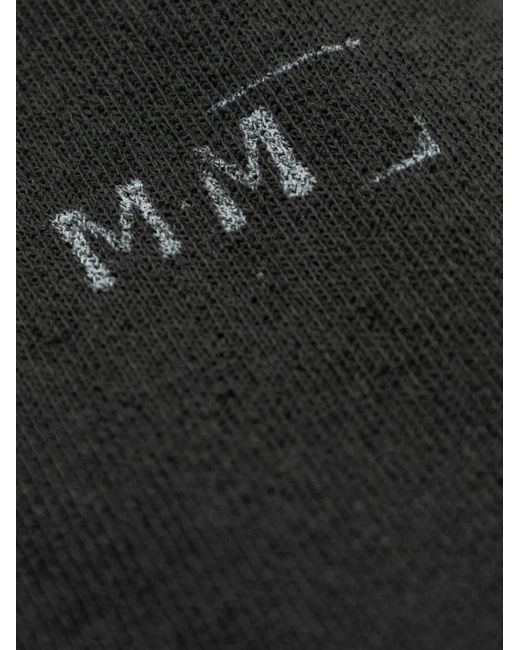 Maison Margiela Black Logo-Print Cotton T-Shirt for men