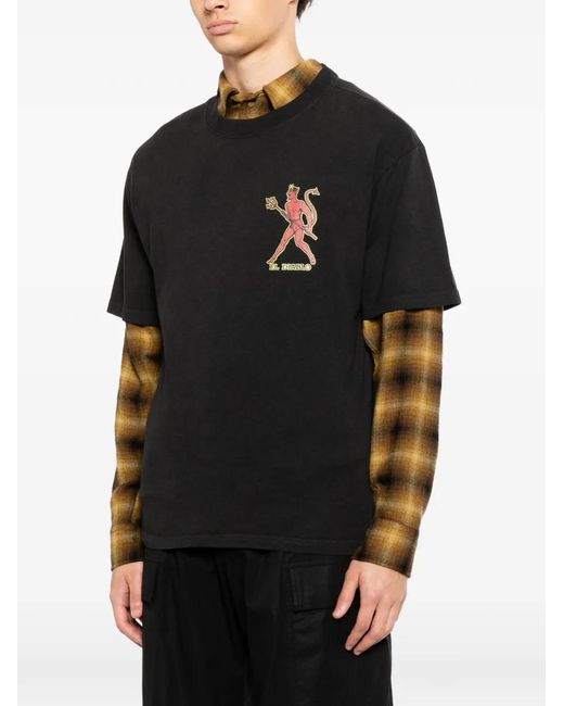 Melt Black Devil-Print T-Shirt for men
