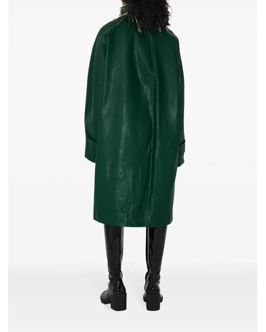 Burberry Leren Mantel in het Green