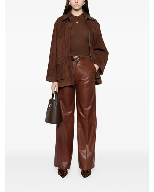 Arma Brown Elsa Front-Pocket Leather Jacket