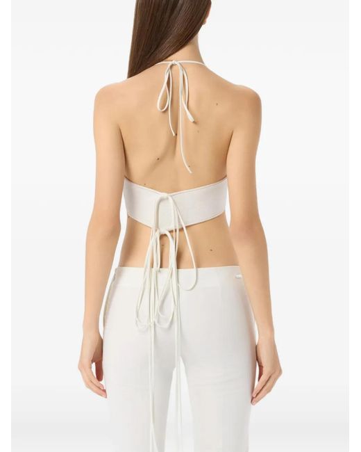Blumarine White Halterneck Tank Top
