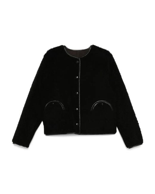 Blazé Milano Black Button-Fastening Sheepskin Jacket