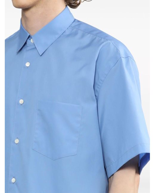 Comme des Garçons Blue Poplin Bowling Shirt for men