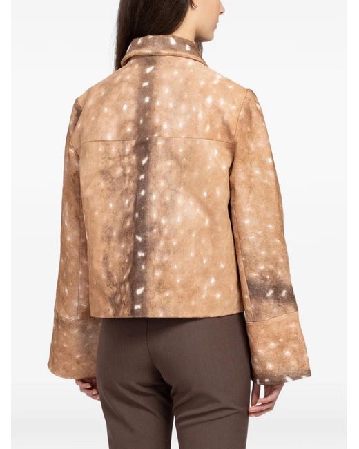 St. Agni Brown Fawn-Print Single-Breasted Jacket