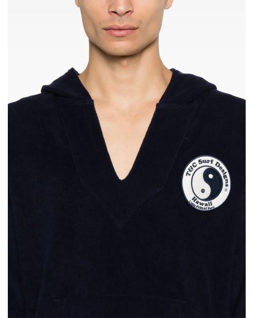 Fursac Black Towelling-Finish Hoodie for men