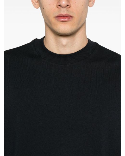 T-shirt en coton à design uni Emporio Armani pour homme en coloris Black