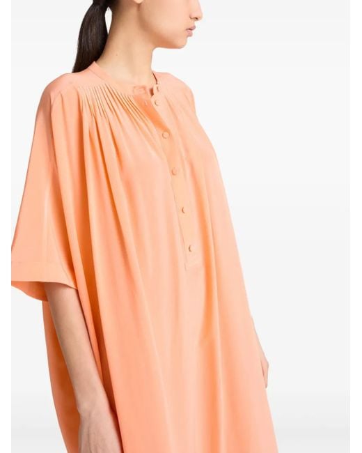 Yves Salomon Orange Jupe En Soie À Coupe Mi-Longue