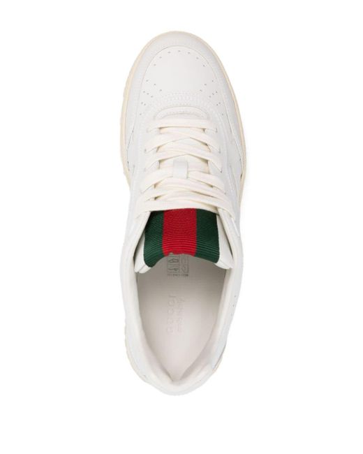 Gucci White Re-Web Sneakers mit Schnürung