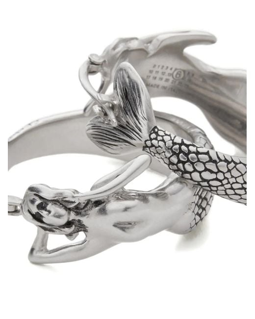 MM6 by Maison Margiela White Mermaid Hoop Earrings