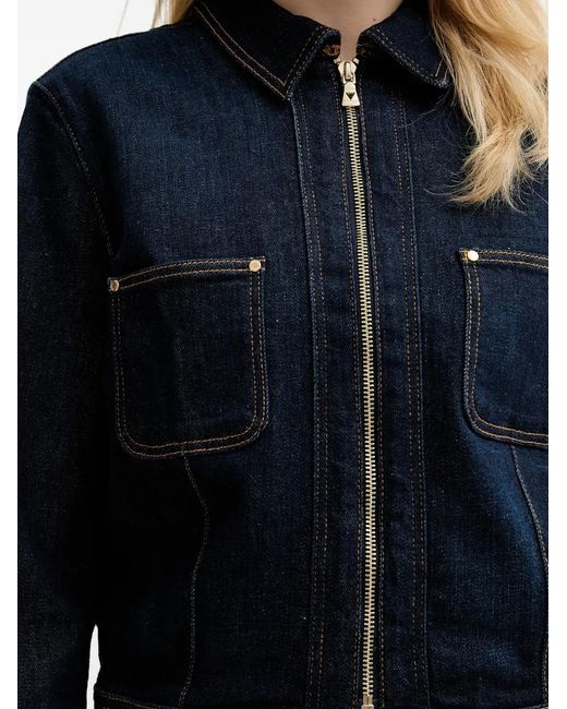 Guess Blue Zip-Up Denim Jacket