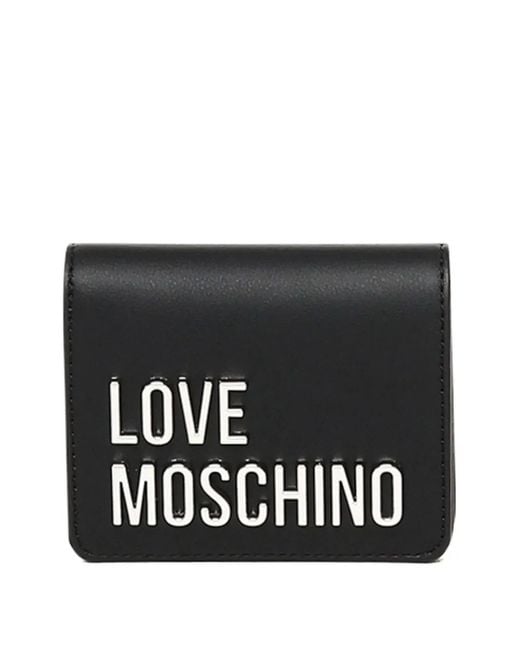 Portefeuille À Plaque Logo Love Moschino en coloris Black