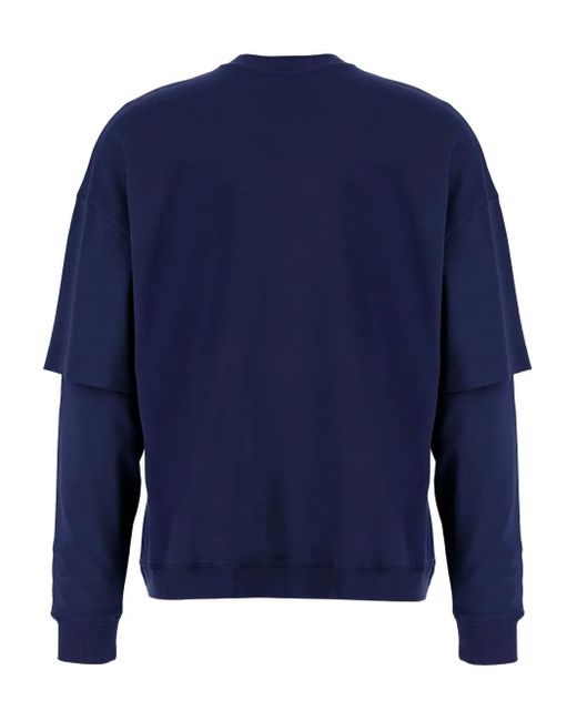 DARKPARK Blue Double-Layered Wool Sweatshirt for men