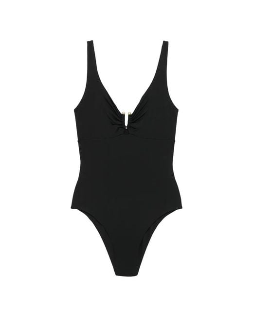 Fisico Black Maillot De Bain À Fronces