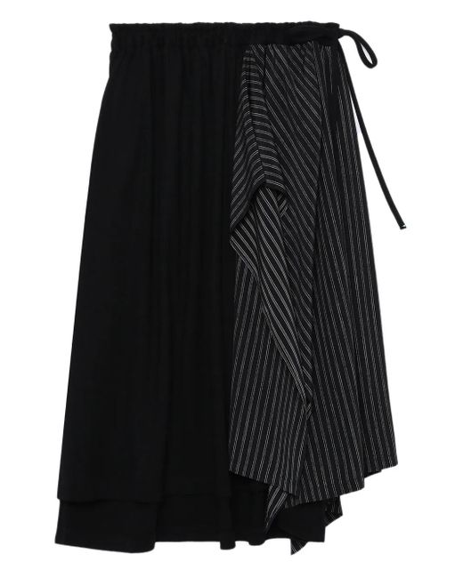 Y's Yohji Yamamoto ピンストライプ パネルスカート Black