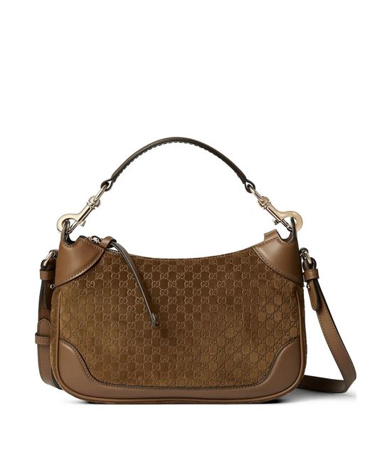 Gucci モノグラム ショルダーバッグ ブラウン | Lyst