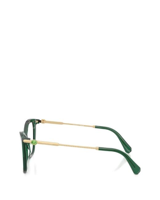 Swarovski Green Cat-Eye Glasses