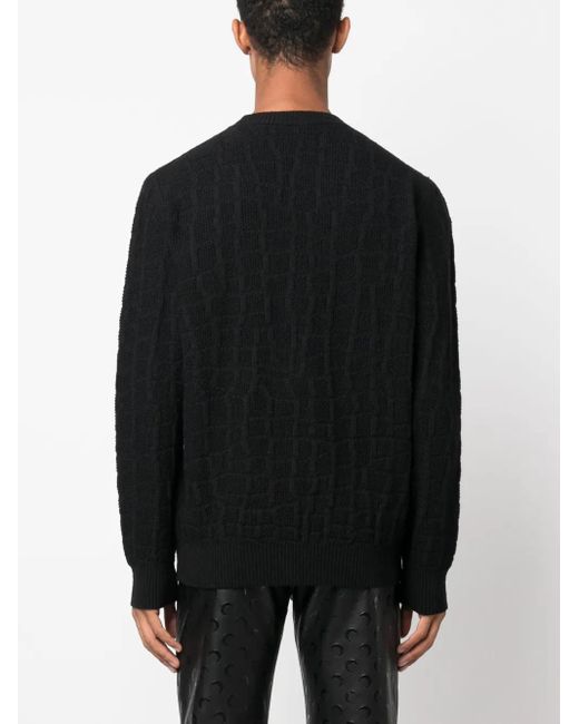 Versace Black Crocodile-pattern Jumper for men
