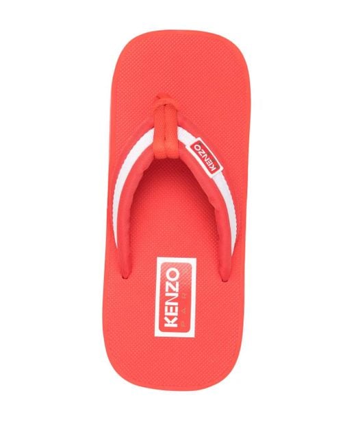 KENZO Red Gestreifte Flip-Flops