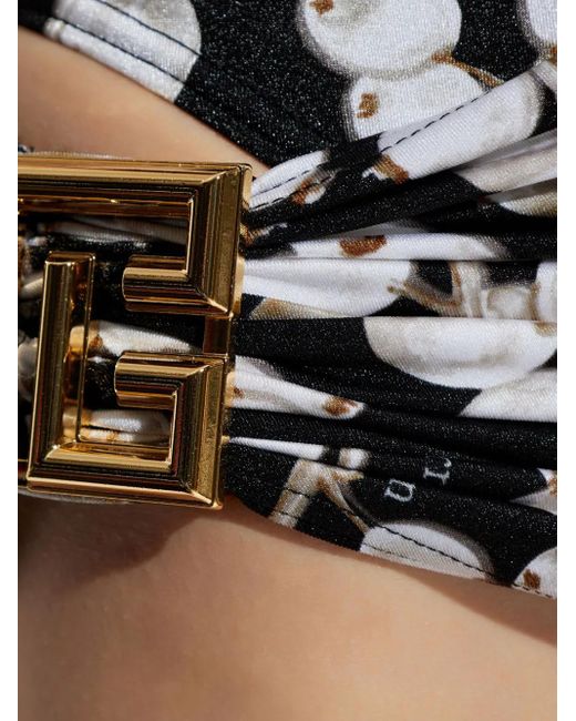 Balmain プリント ビーチカバーアップ Black