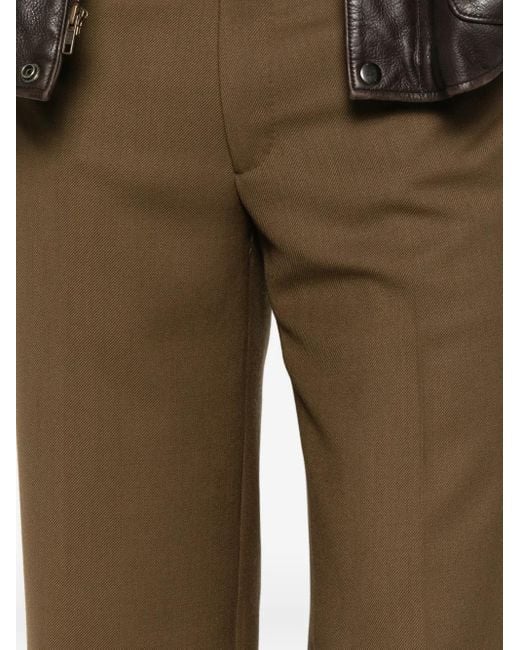 Husbands Brown Button Trousers for men