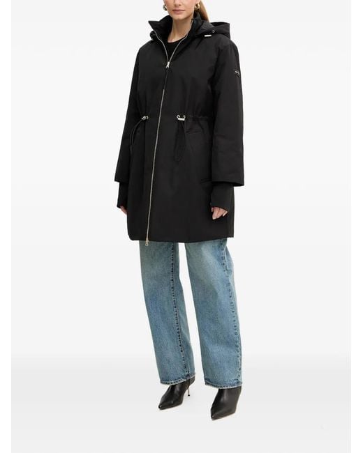 ARMANI EXCHANGE Black Hooded Drawstring Coat