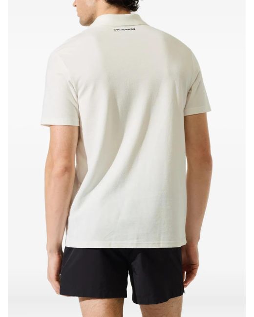 Karl Lagerfeld White Monogram-Pin T-Shirt for men