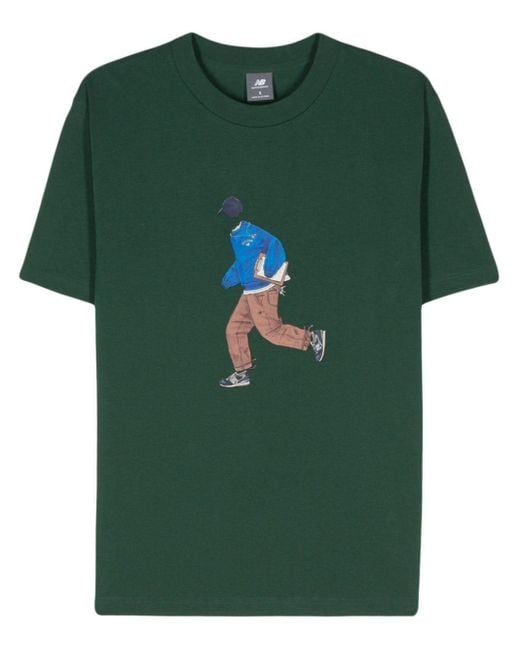 New Balance Green Athletics Sport Style T-shirt for men