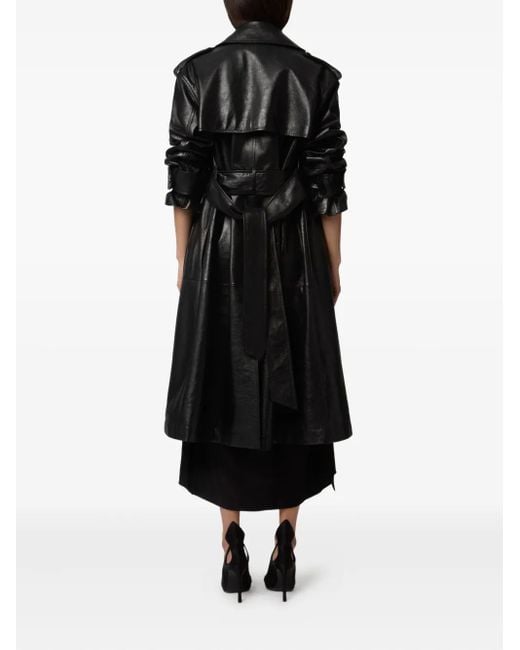 Nina Ricci レザー トレンチコート Black